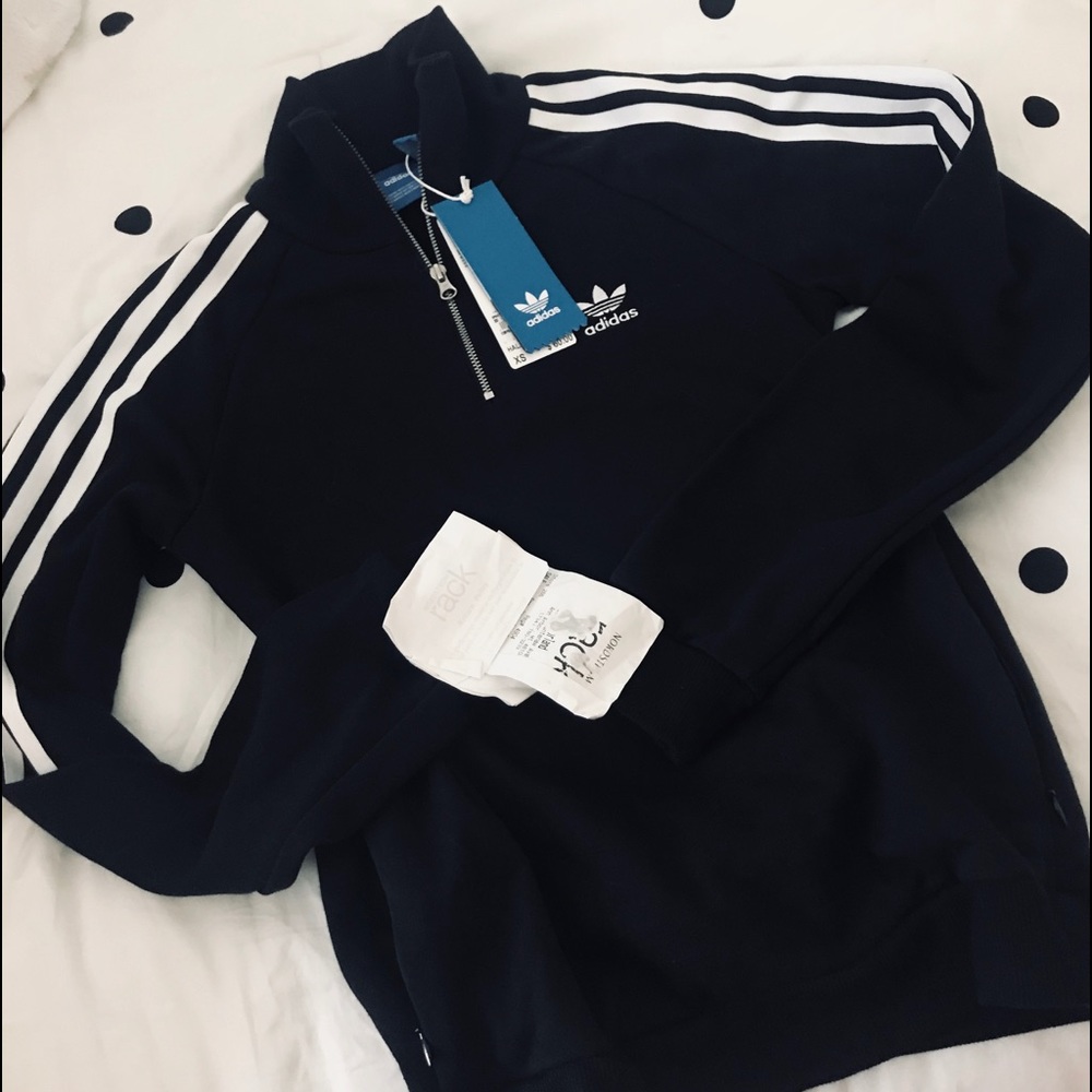 Addias Quarter-zip Black Sweatshirt pullover
